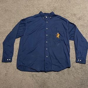 Disney Store Tigger Button Down Shirt Long Sleeved Blue